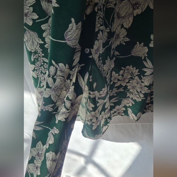 Zara Blogger Favorite Hem Floral Maxi Button Up Dress Size Medium - Picture 9 of 11